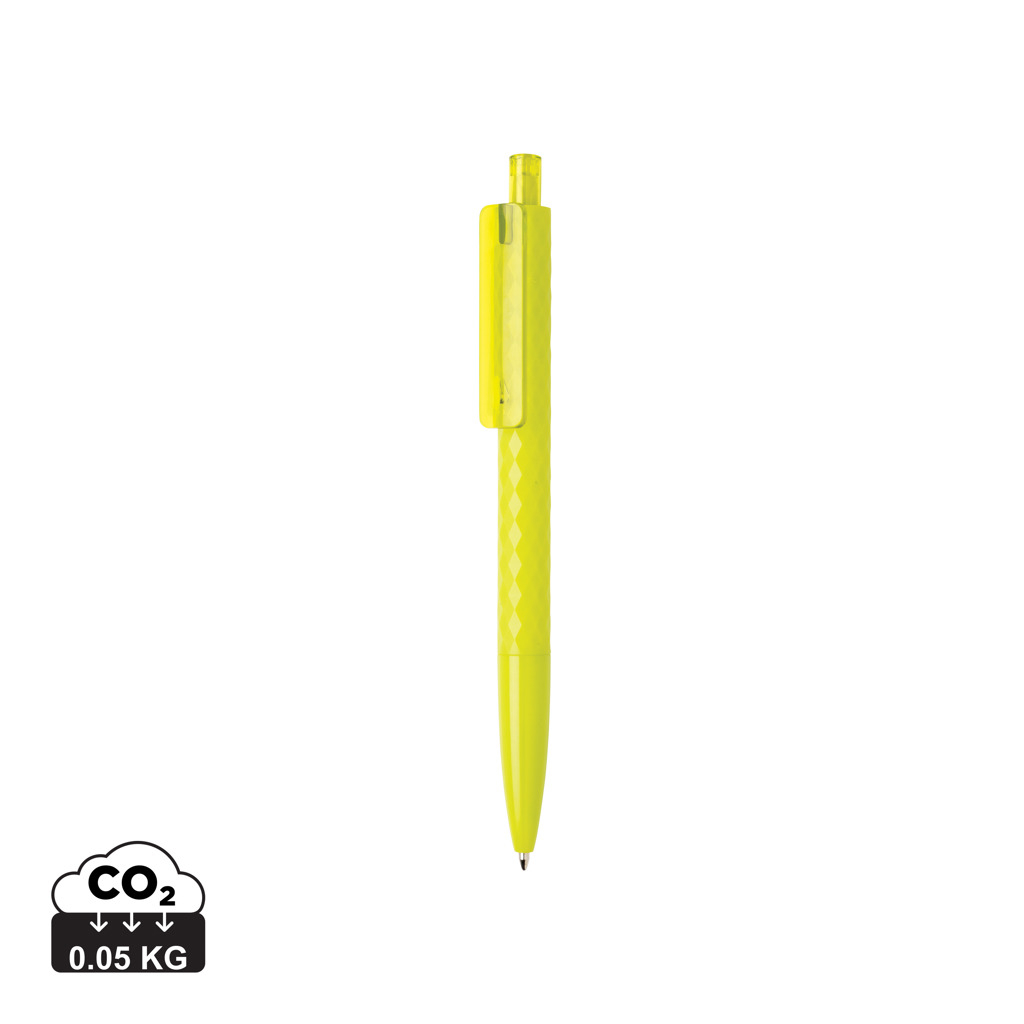 Stylo publicitaire X3 motif géométrique Vert citron